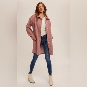 Hem & Threads Lined Longline Shacket